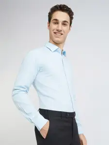 Park Avenue Men Slim Fit Check Self-Design Pure Cotton Formal Shirt