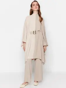 Trendyol Colour-Blocked Flared Sleeves Top With Trousers