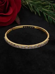 Mali Fionna Women Brass  American Diamond Studded Gold-Plated Bangle-Style Bracelet