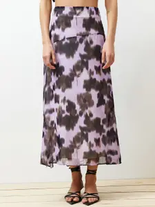Trendyol Printed Flared Maxi Skirt