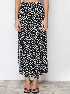Trendyol Floral Printed Straight Midi Skirt