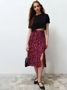 Trendyol Printed A-Line Knee Length Skirt