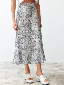 Trendyol Printed A-Line Midi Skirt