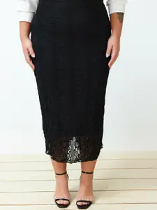 Trendyol Self Design Slip-On A-Line Midi Skirts