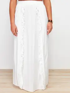 Trendyol Self Design Flared Maxi Skirts