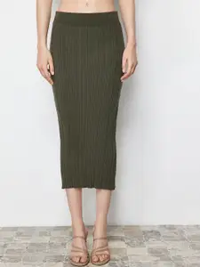 Trendyol Striped Pencil Midi Skirt