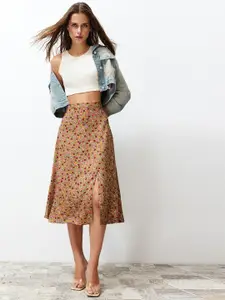 Trendyol Printed A-Line Midi Length Skirts