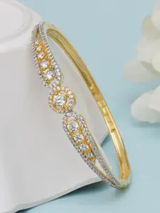 Mali Fionna Women Brass  American Diamond Studded Gold-Plated Bangle-Style Bracelet