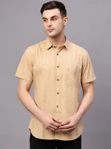 Cantabil Comfort Windowpane Checked Cotton Casual Shirt