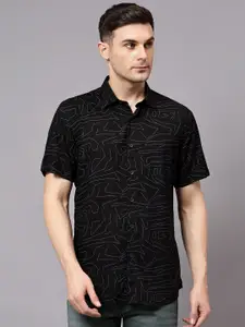 Cantabil Comfort Opaque Abstract Printed Half Sleeves Casual Shirt