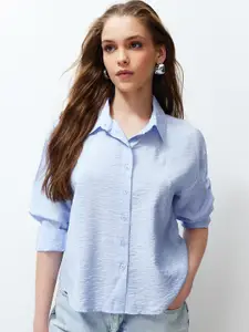 Trendyol Self Design Spread Collar Casual Shirt