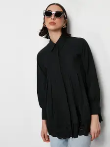 Trendyol Spread Collar Longline Casual Shirt