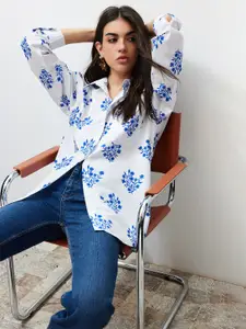 Trendyol Floral Printed Cotton Opaque Casual Shirt