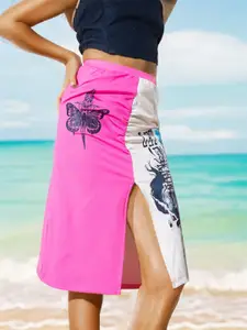 Stylecast X Hersheinbox Printed Front Slit Pencil Midi Skirt