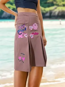 Stylecast X Hersheinbox Printed A-line Pleated Skirt