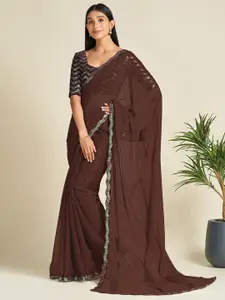 Saree mall Sequinned Pure Georgette Sarees