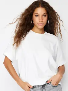 Trendyol Extended Sleeves Pure Cotton T-shirt