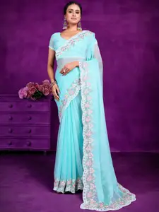 Anouk Embroidered Pure Georgette Saree