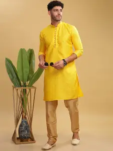 Anouk Men Floral Self Printed Long Kurta