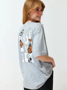 Trendyol Round Neck Short Sleeves Printed Cotton T-shirt