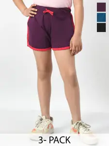BAESD Girls Pack of 3 Cotton High-Rise Shorts