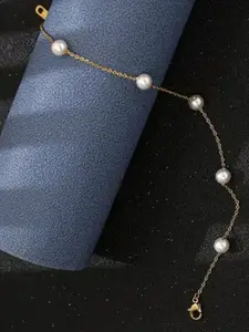 EL REGALO Gold-Plated Pearls Anklet