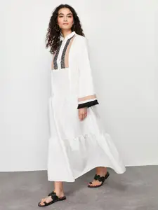 Trendyol Mandarin Collar Long Sleeves Maxi Dress