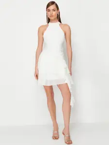 Trendyol Choker Neck Layered Fit & Flare Dress