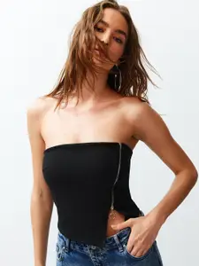 Trendyol Strapless Tube Crop Top