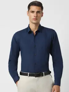 Peter England Micro Checked Slim Fit Formal Shirt