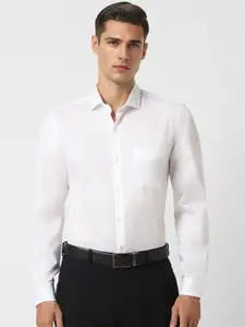 Peter England Slim Fit Micro Ditsy Printed Pure Cotton Formal Shirt