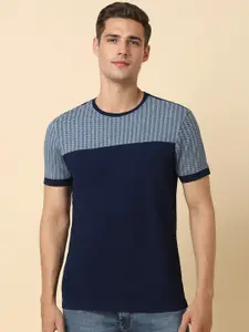 Allen Solly Colourblocked Cotton Slim Fit T-shirt
