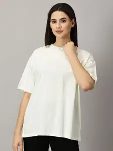 THE HOLLANDER Drop Shoulder Sleeves Cotton Oversized T-shirt