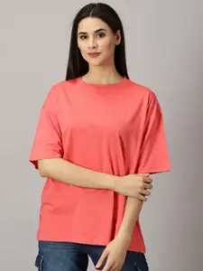 THE HOLLANDER Drop Shoulder Sleeves Cotton Oversized T-shirt