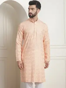 SOJANYA Ethnic Motifs Printed Mandarin Collar Long Sleeves Straight Kurta