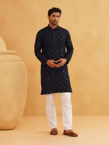SOJANYA Embroidered Long Sleeves Pure Cotton Kurta with Churidar