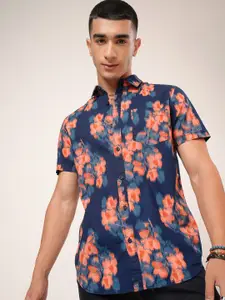 HIGHLANDER Slim Fit Floral Printed Cotton Casual Shirt