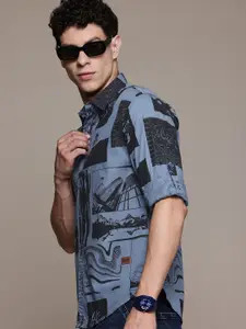 The Roadster Lifestyle Co. Printed Casual Shirt