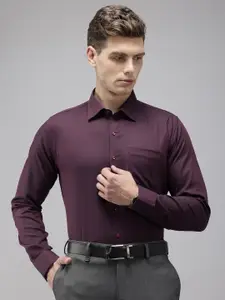 Van Heusen Pure Cotton Self Design Slim Fit Opaque Formal Shirt
