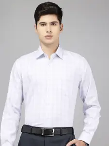 Van Heusen Pure Cotton Slim Fit Self-Design Checked Formal Shirt