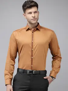 V Dot Slim Fit Solid Pure Cotton Formal Shirt