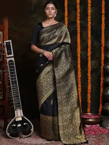 PAVANPUTRA FAB Ethnic Motifs Woven Design Zari Banarasi Saree