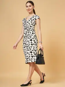 Annabelle by Pantaloons Geometric Print Wrap Formal Dress