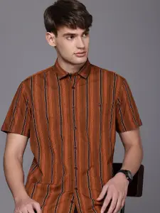 Louis Philippe Jeans Pure Cotton Slim Fit Opaque Striped Casual Shirt