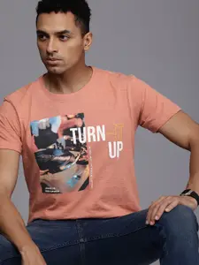 Louis Philippe Jeans Printed Pure Cotton Slim Fit T-shirt