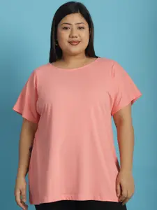 theRebelinme V-Neck Short Sleeves Cotton Plus Size T-shirt