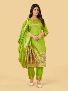 Royal Rajgharana Saree Pure Silk Unstitched Dress Material