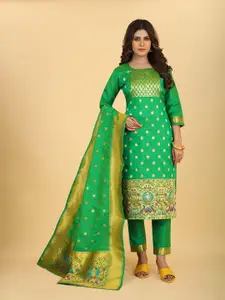 Royal Rajgharana Saree Woven Design Zari Saree Pure Silk Unstitched Dress Material