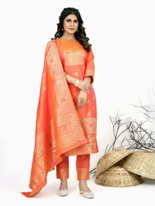 Royal Rajgharana Saree Woven Design Zari Saree Pure Silk Unstitched Dress Material
