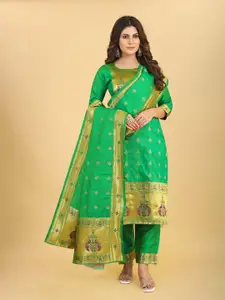 Royal Rajgharana Saree Pure Silk Unstitched Dress Material